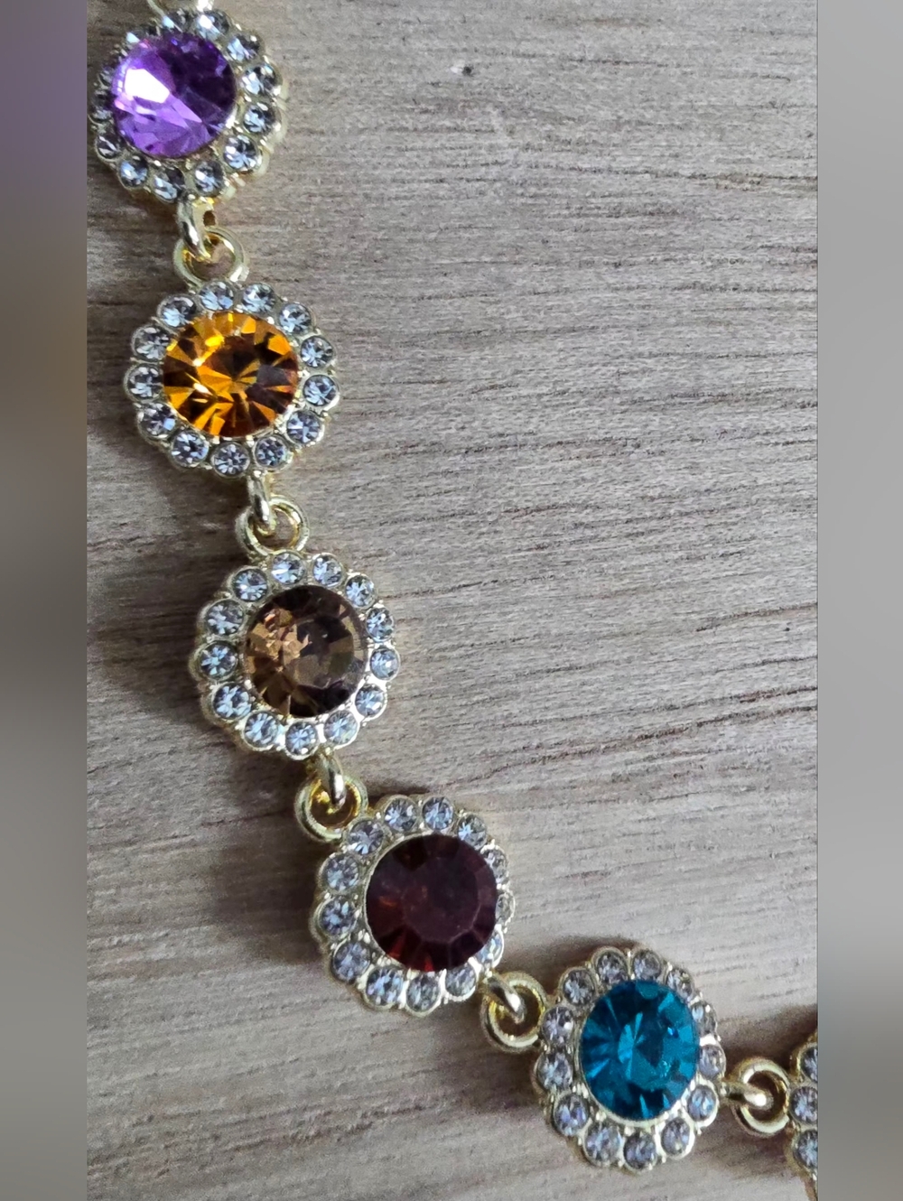Multicolor Rhinestone Halo Choker Necklace - Picture 5 of 6